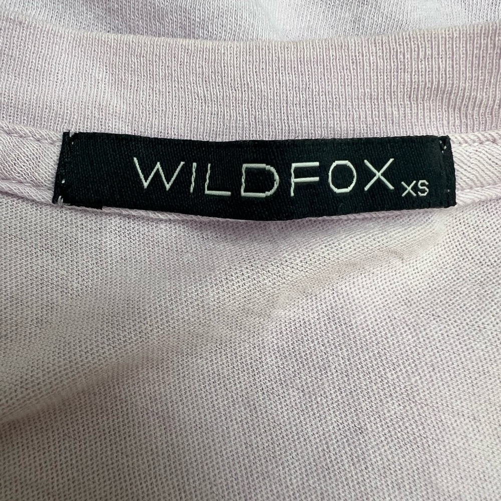 Wildfox Light Purple Butterfly V-Neck Short Sleeve Top - Picture 6 of 7